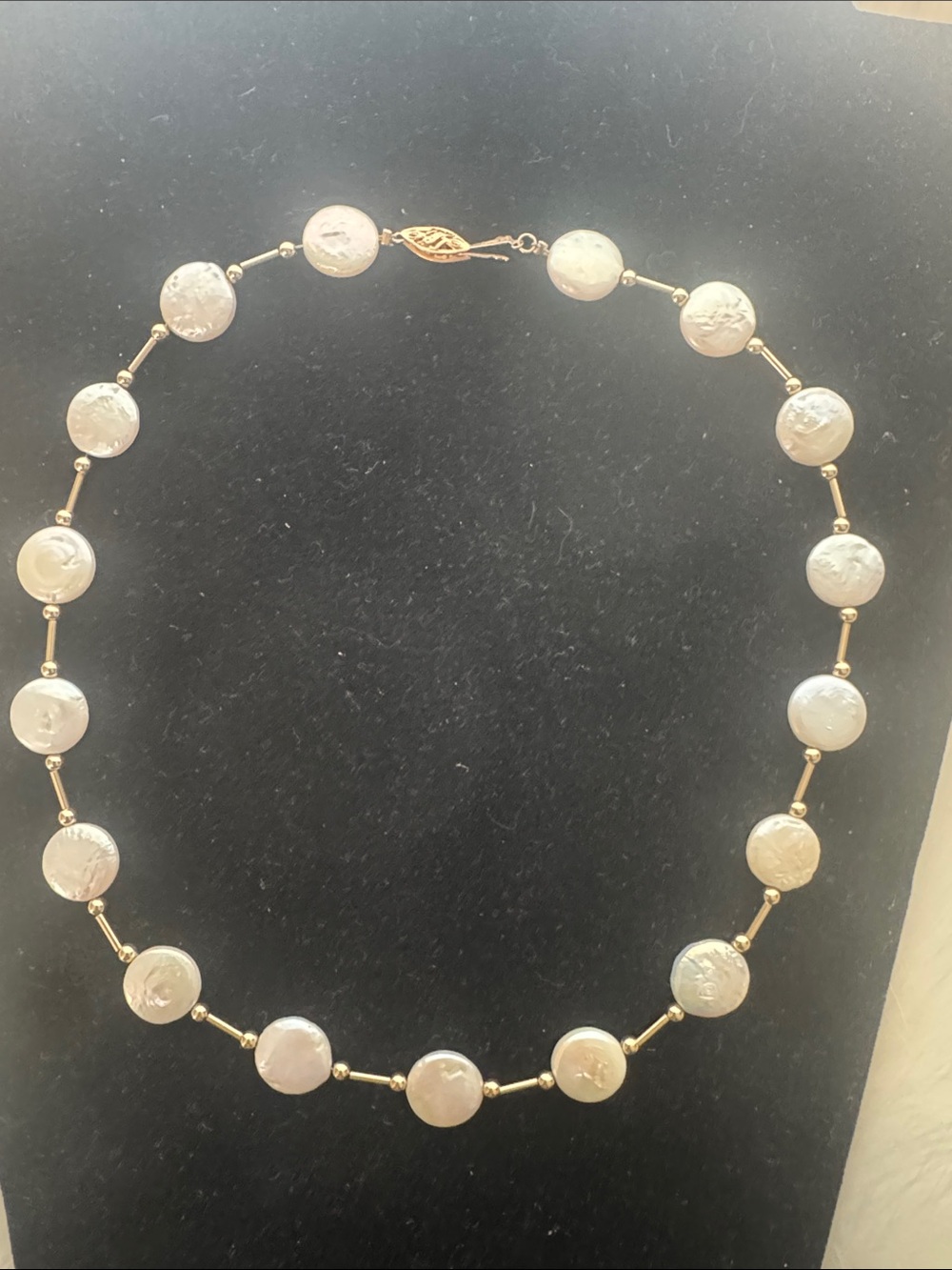 Coin Station Fresh Water Pearls Necklace -14k gold